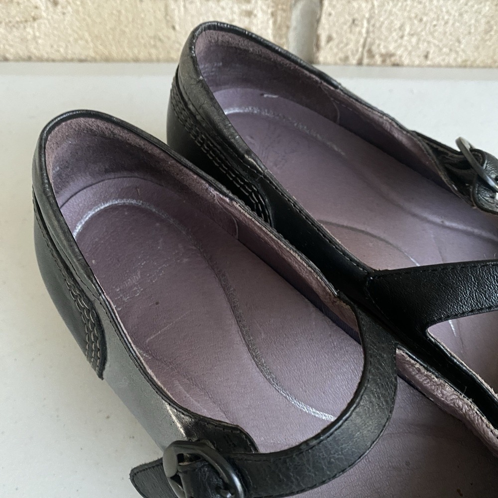Dansko Mary Janes Womens 8-8.5 Misty Metallic‎ Nappa 39 Pewter Leather Shoes - Picture 5 of 10